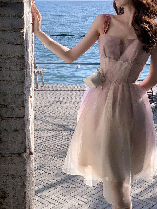 flowersverse Back to school outfit Fairy Floral Midi Dress Woman Vintage Short Sleeve Evening Party Dress Casual Elegant One Piece Dress Korea Fashion  Summer