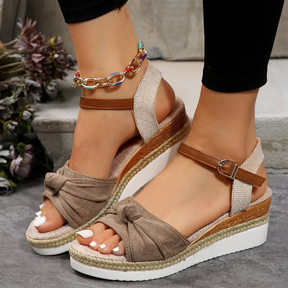 flowersverse Women's Espadrilles Platform Sandals Casual Ankle Strap Wedge Sandles for Women Summer  Thick Sole Gladiator Sandalias Mujer