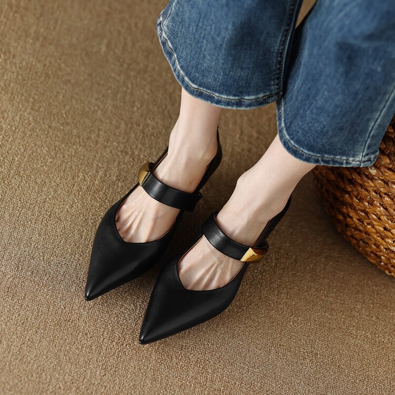 flowersverse NEW Spring Shoes for Women Pointed Toe Thin Heel Women Pumps Split Leather High Heels Women Stiletto Heels Rivet Handmade Shoes