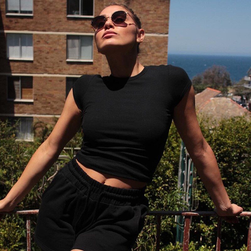 Aomzae Backless Crop Top T-shirt Women Y2K Top   Summer Short Sleeve    T Shirt Fashion Casual Cotton T-shirts Streetwear