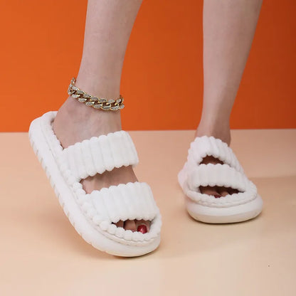 flowersverse-2024 rNew Women Home Slippers Open-Toe Cross Band Linen Soled Indoor Slides Linen Soled Non-Slip Bathroom Slippers