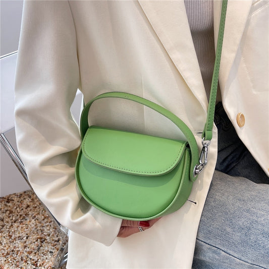 flowersverse Back to school Saddle Small Shoulder Crossbody Bags For Trends Fashion Brand Designer Short Handle Semicircular Ladies Handbags