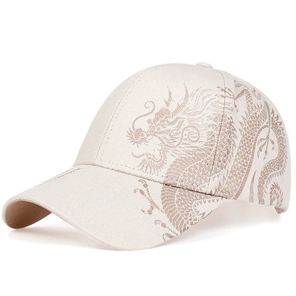 flowersverse-Dragon Pattern Men's Trendy Handsome Peaked Cap Cool Hip Hop Baseball Hat