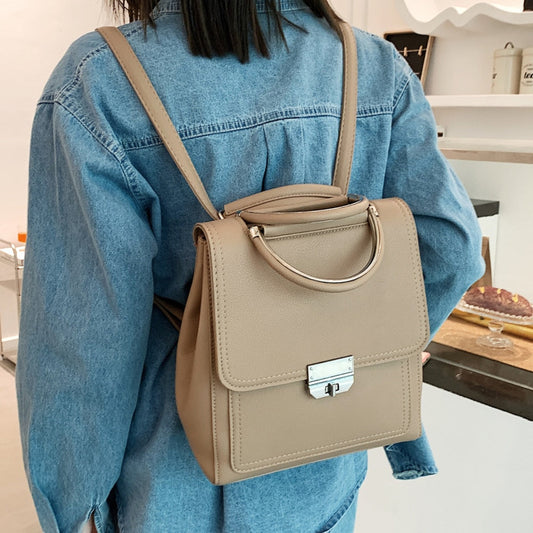 flowersverse Back to school  Vintage Women PU Leather Backpack Fashion School Bags For Female Shoulder Bags Mochila Feminina Ladies Hand Bag Daypack Bagpack