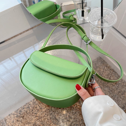 flowersverse Back to school Saddle Small Shoulder Crossbody Bags For Trends Fashion Brand Designer Short Handle Semicircular Ladies Handbags