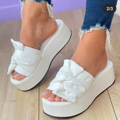 Back to school outfit flowersverse Summer Platform Sandals For Women Fashion Hemp Wedges Slippers Thick Sole Open Toe Outdoor Beach Woman Walking Shoes