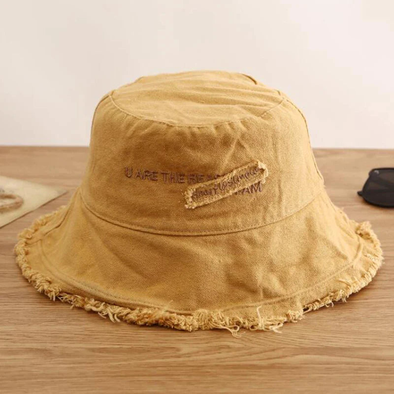 flowersverse-Women's Bucket Hat Panama Fashion Sun Visor Breathable Fisherman Protection Hat Ponytail Cap Summer Hats Beach Sun Hats