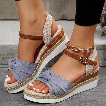 flowersverse Women's Espadrilles Platform Sandals Casual Ankle Strap Wedge Sandles for Women Summer  Thick Sole Gladiator Sandalias Mujer
