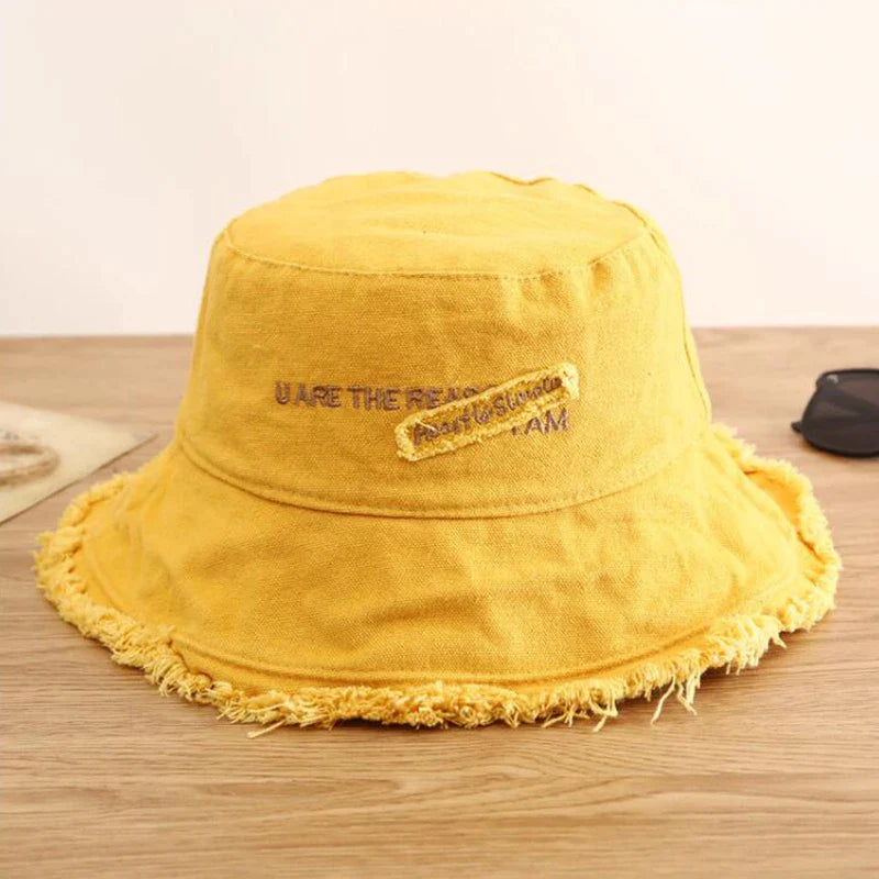 flowersverse-Women's Bucket Hat Panama Fashion Sun Visor Breathable Fisherman Protection Hat Ponytail Cap Summer Hats Beach Sun Hats