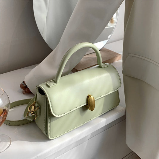 flowersverse Back to school Spring Short Handle Small Tote Women Handbags Brand Designer Solid Color Lock Flap Ladies Shoulder Crossbody Bags