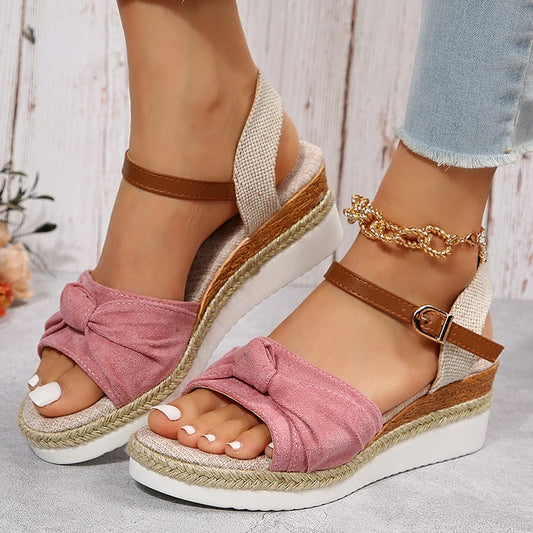 flowersverse Women's Espadrilles Platform Sandals Casual Ankle Strap Wedge Sandles for Women Summer  Thick Sole Gladiator Sandalias Mujer