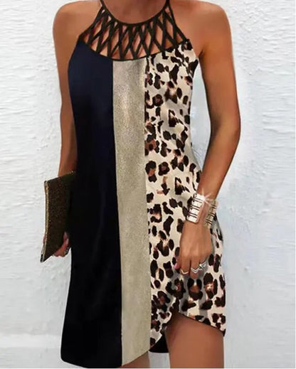 flowersverse Women's dresses summer new Casual Sleeveless Vintage Tribal Print Cutout Daily Dress