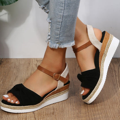 flowersverse Women's Espadrilles Platform Sandals Casual Ankle Strap Wedge Sandles for Women Summer  Thick Sole Gladiator Sandalias Mujer