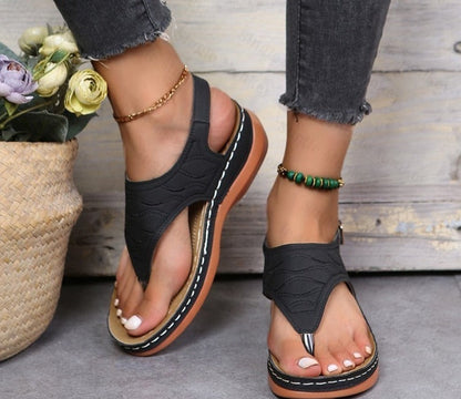 Back to school outfit flowersverse  flowersverse Summer Oxford Women Sandals Flats Slippers Pu Leather Flip Flops Belt Buckle Female Shoes  New Rome Fashion Women Slides