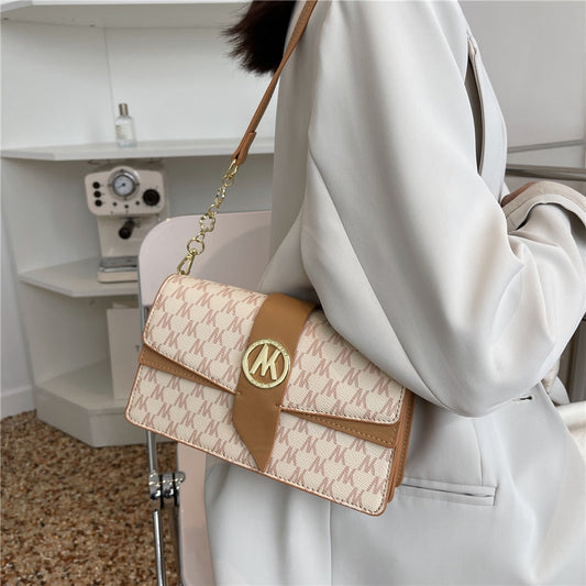 flowersverse Back to school Letters Print Luxury Designer Small Handbags For Women Trends Fashion Ladies Shoulder Crossbody Bags White Khaki