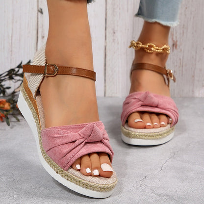 flowersverse Women's Espadrilles Platform Sandals Casual Ankle Strap Wedge Sandles for Women Summer  Thick Sole Gladiator Sandalias Mujer