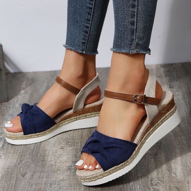 flowersverse Women's Espadrilles Platform Sandals Casual Ankle Strap Wedge Sandles for Women Summer  Thick Sole Gladiator Sandalias Mujer