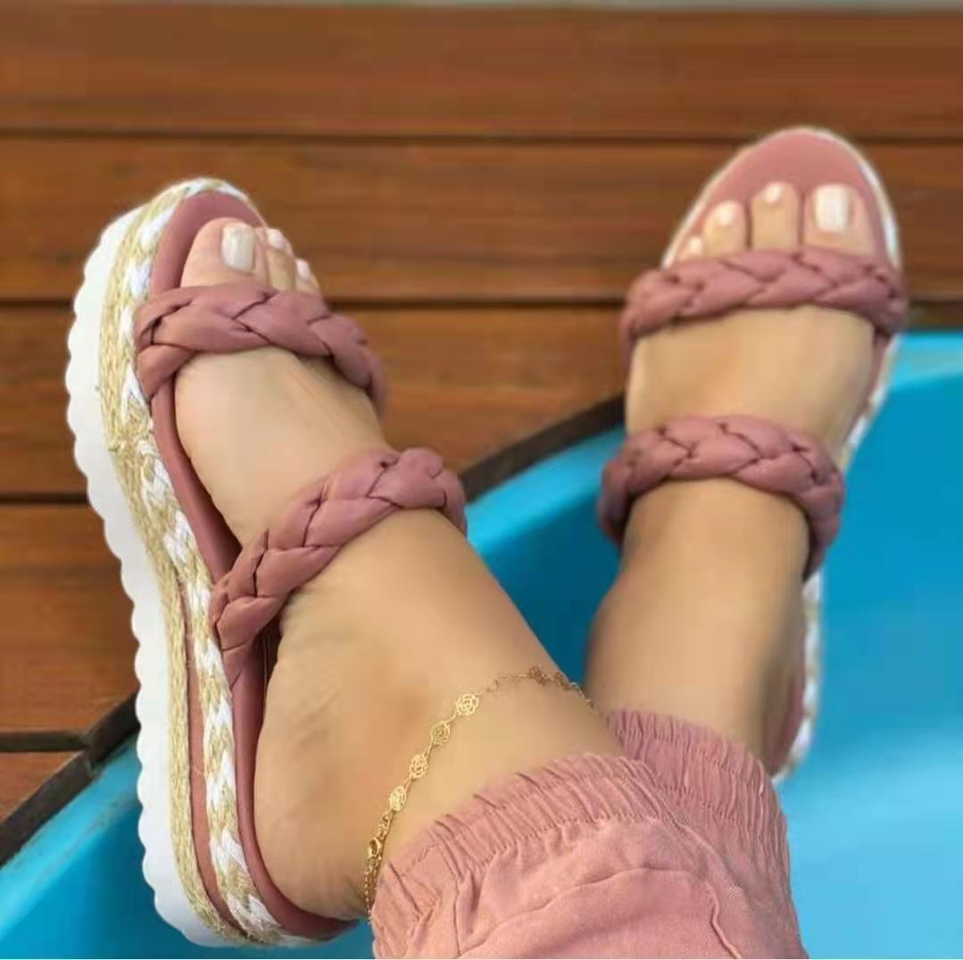 flowersverse Women Sandals Platform Sandals Shoes Women Bow  Summer Sandals Slipper Indoor Outdoor Flip-flops Beach Shoes Female Slippers