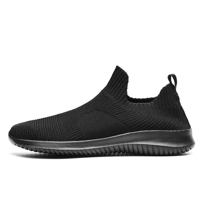 flowersverse Slip-On Sneakers Men Lightweight Running Shoes Breathable Knitted Sock Shoes White Jogging Walking Sport Shoes Male Casual Shoes