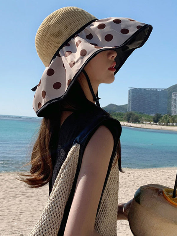 flowersverse Original Sun Protection Polka-Dot Fisherman Hat