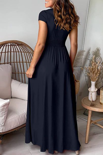 flowersverse Elegant Solid Slit V Neck Evening Dress Dresses(7 Colors)