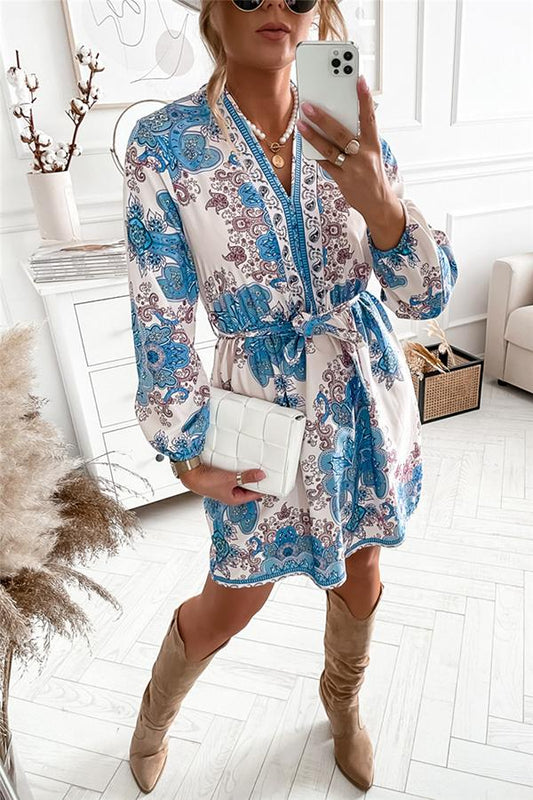 flowersverse Catch The Wind Floral Belted Dress