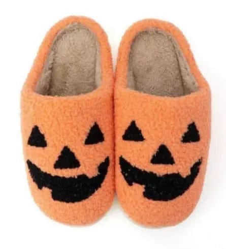 flowersverse Halloween Pumpkin Grimace Cotton Slippers