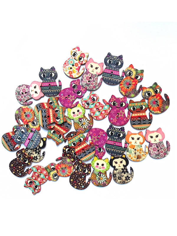 flowersverse About 100Pcs Cat Buttons DIY Decoration Accessories