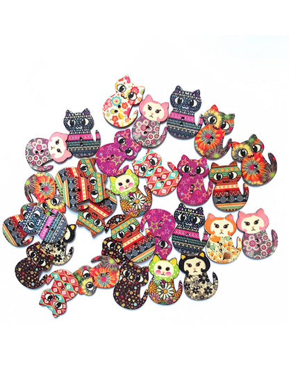 flowersverse About 100Pcs Cat Buttons DIY Decoration Accessories