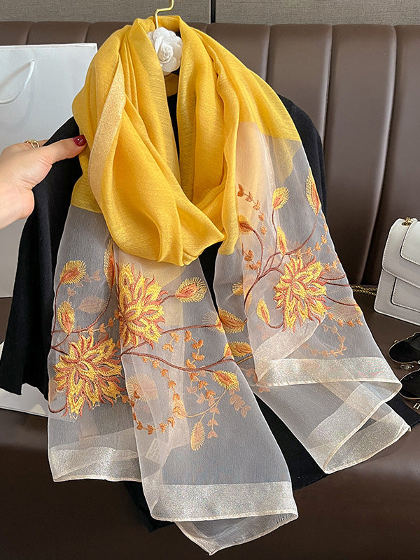 flowersverse Embroidered Leisure Fashion Shawl&Scarf