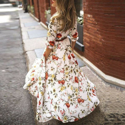 flowersverse Women's Boho Maxi Dress Floral Long Sundress