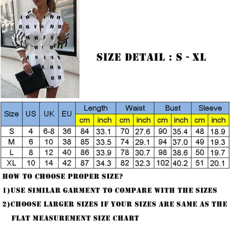 flowersverse A-Line Dress Swing Button Long Sleeve Tunic Baggy Top Blouse Dress