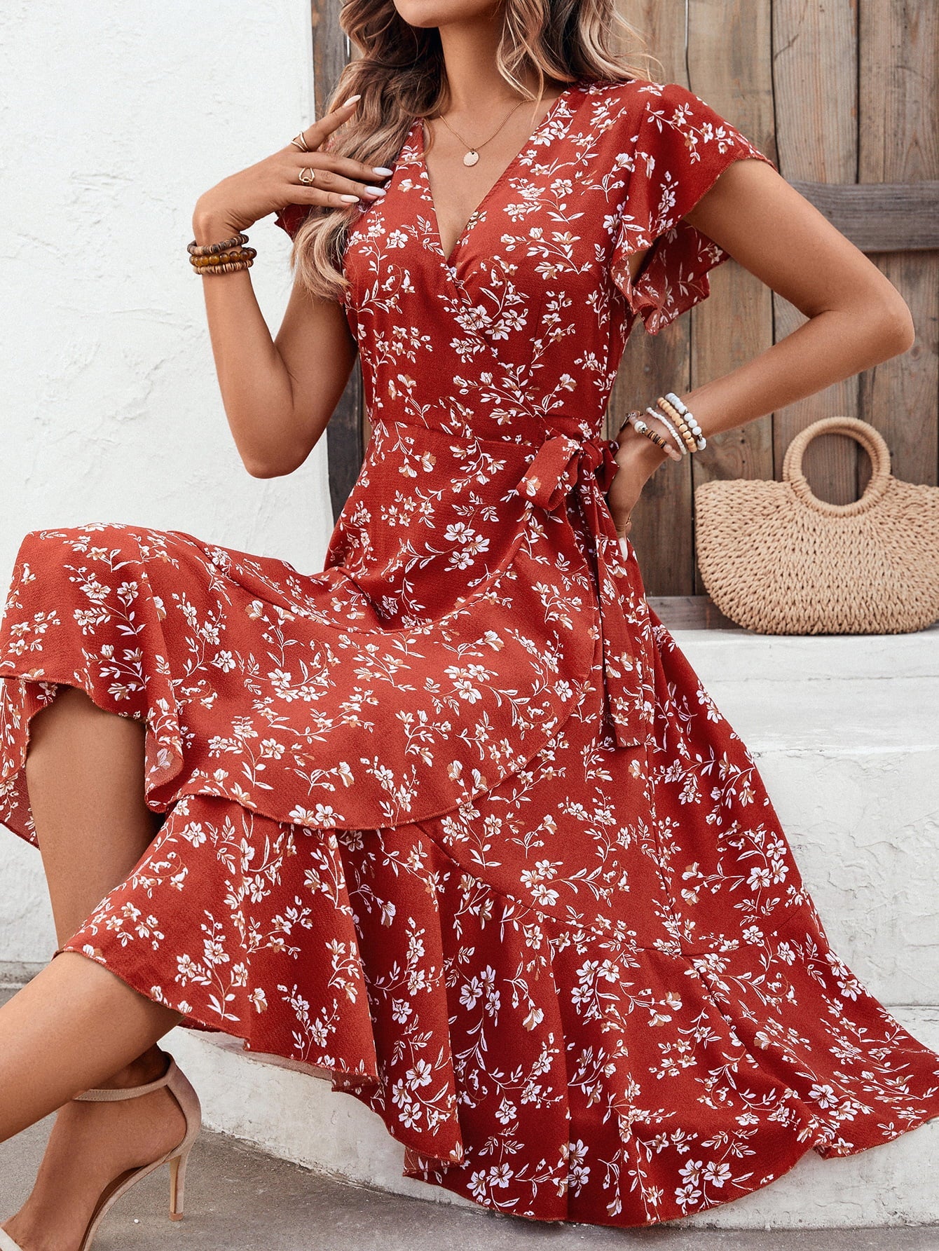 flowersverse Afternoon Getaway Floral Midi Dress