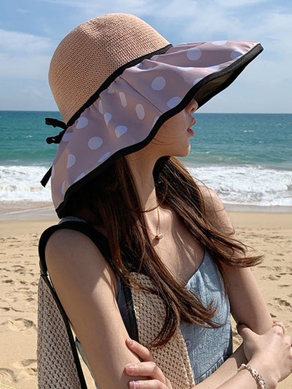 flowersverse Original Sun Protection Polka-Dot Fisherman Hat