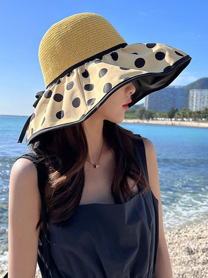 flowersverse Original Sun Protection Polka-Dot Fisherman Hat