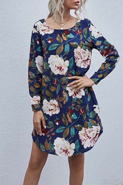 flowersverse Floral Printed Long Sleeve Dress