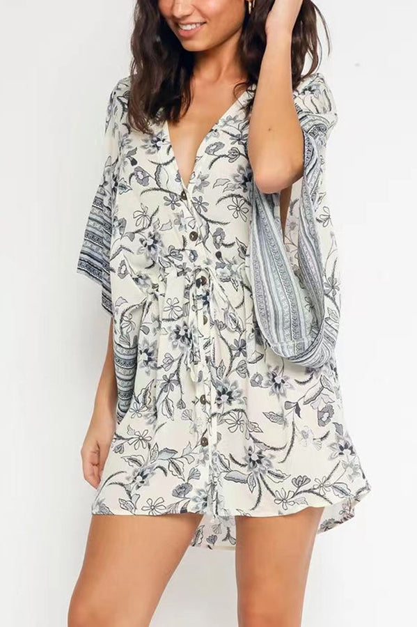 flowersverse Bodega Bay Printed Cover-Up Dress