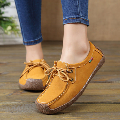 flowersverse Lace-up Flat Shoes Sneakers Women Frosted Shoes