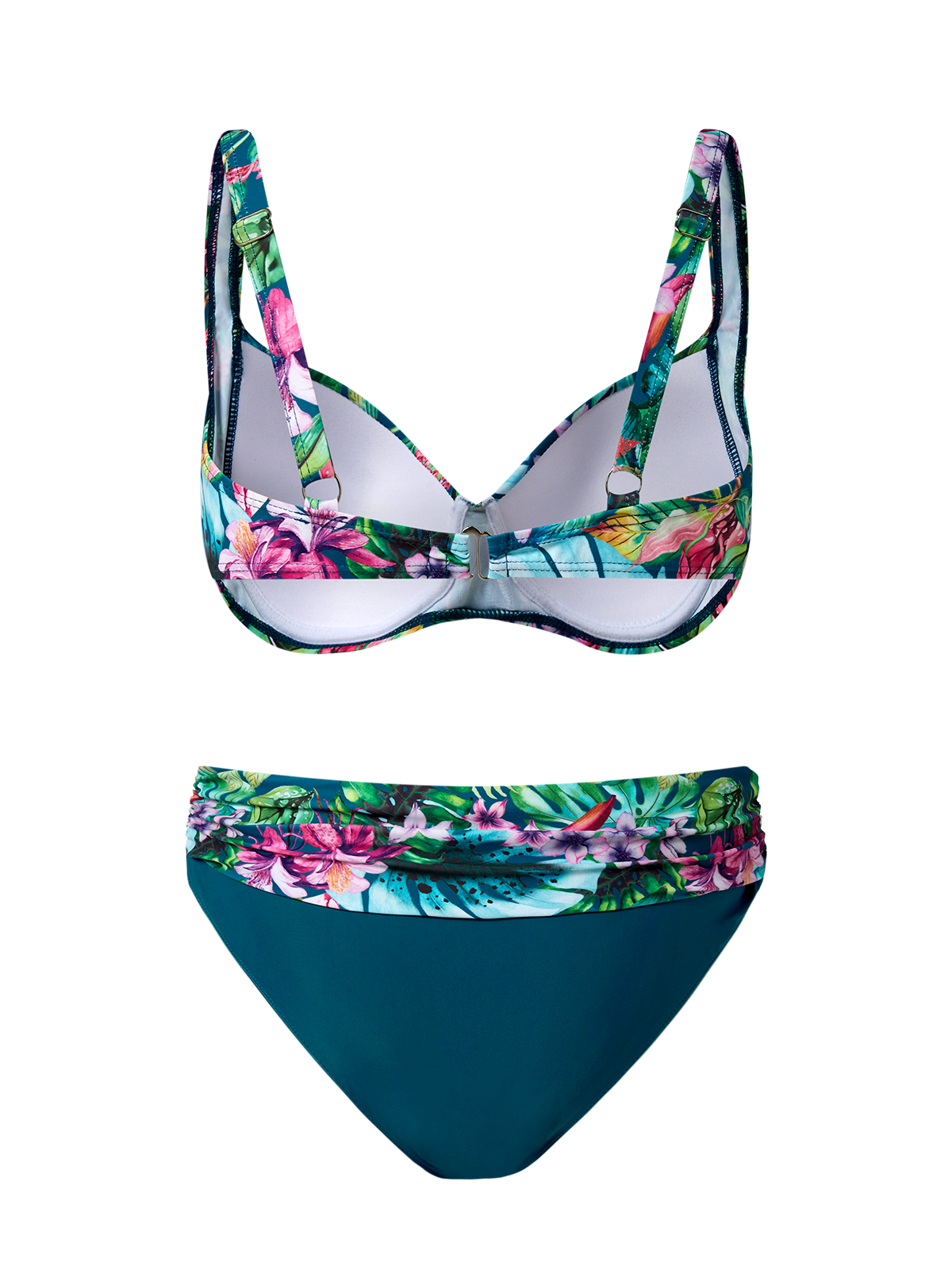 flowersverse Vacation Floral Printing V Neck Bikinis Two-Piece Set