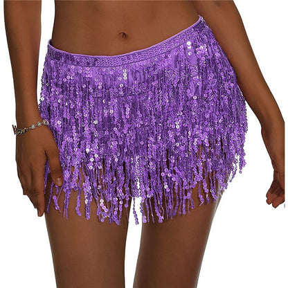 flowersverse Women's Swimwear Cover Up Swim Shorts Normal Swimsuit Tassel Pure Color Silver Black Blue Purple Gold Bathing Suits Sexy Vacation Neutral