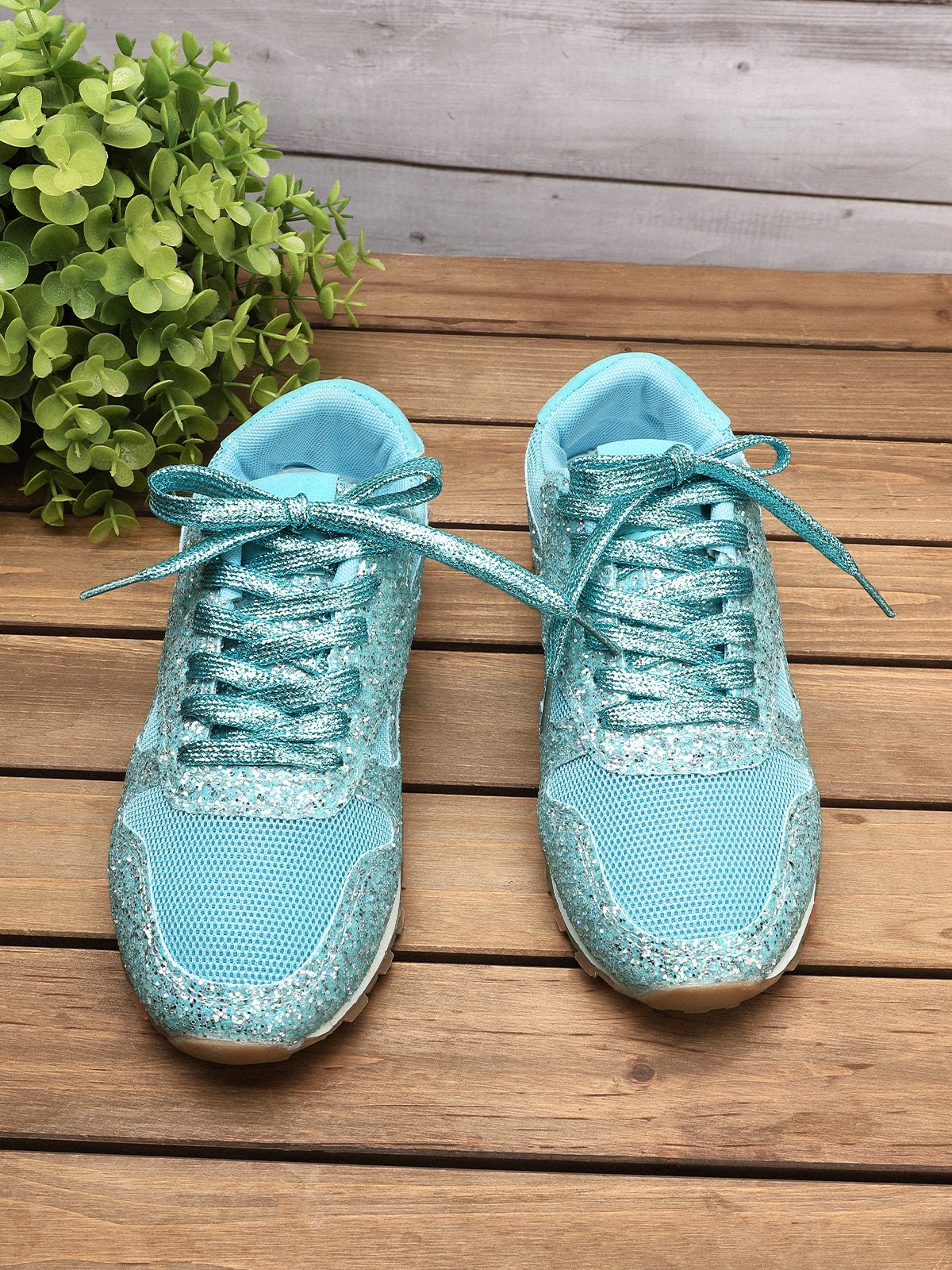 flowersverse Women Muffin  Rhinestone New Crystal  Platform Sneakers