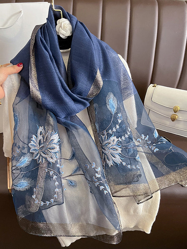 flowersverse Embroidered Leisure Fashion Shawl&Scarf