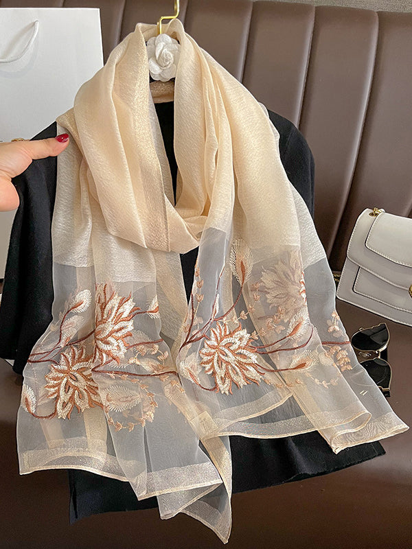 flowersverse Embroidered Leisure Fashion Shawl&Scarf