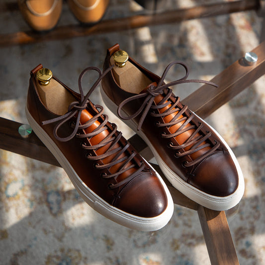 flowersverse Retro All-match Casual Lace-up Sneakers Handmade