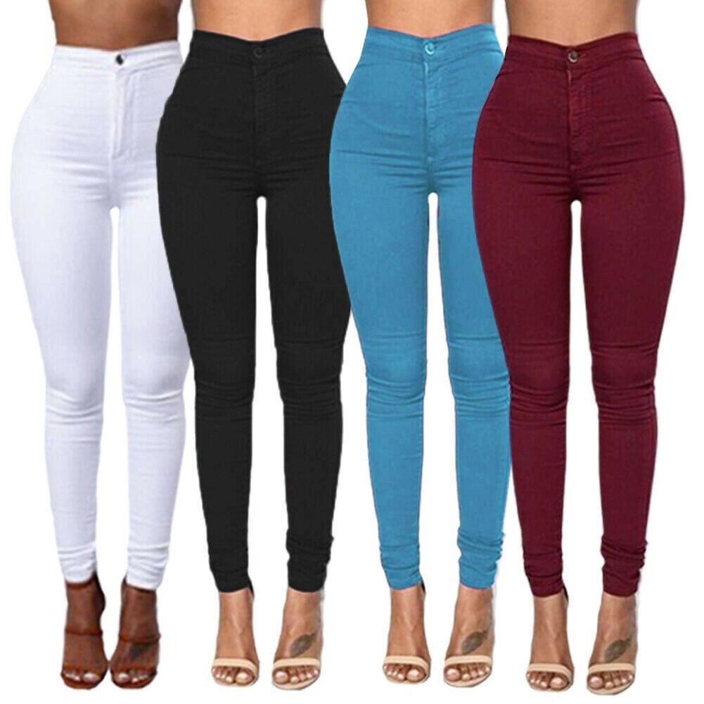 flowersverse Female Trousers High Waist Stretch Slim Pencil Trousers Women Clothing Pants Sexy Ladies Plus Size Skinny Pants S-3XL