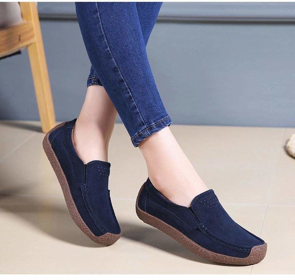 flowersverse Women Moccasins Women's Flats Genuine leather Loafer Shoes