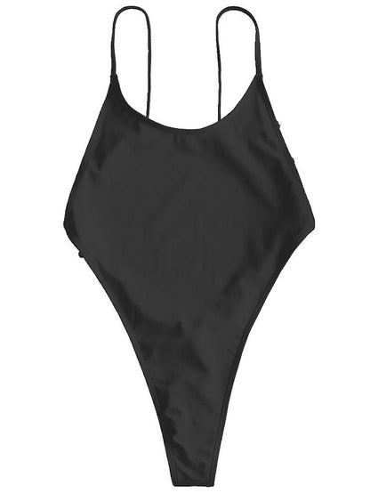 flowersverse Women's Swimwear One Piece Monokini Bathing Suits Normal Swimsuit Backless Solid Color White Black Red Bathing Suits Sexy Sexy / Padded Bras