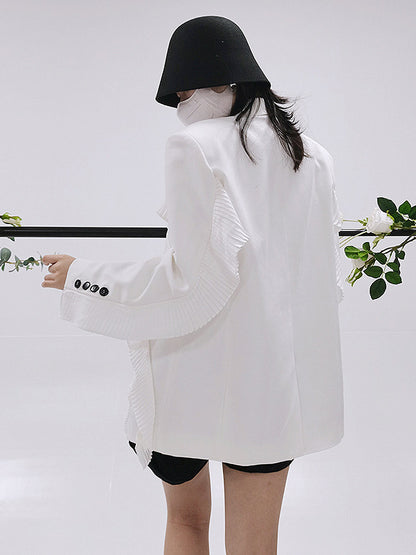 flowersverse Loose Lace Split-Joint Lapel Collar Suit