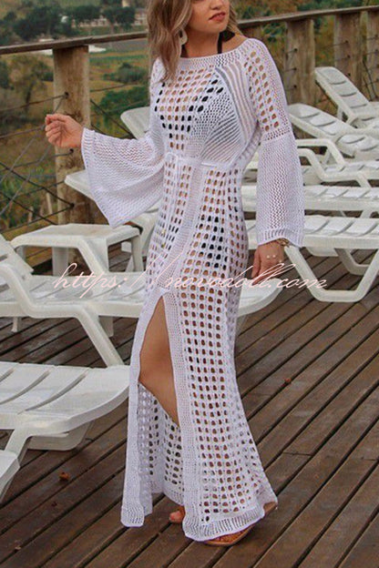 flowersverse Beachside Retreat Crochet Cover-Up Dress