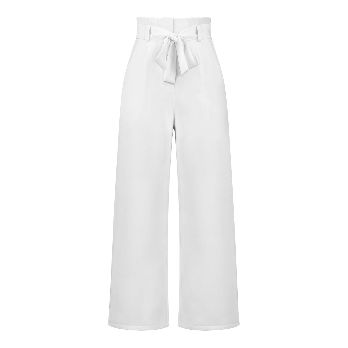 flowersverse Straight Fashion Workwear Women's Suit Pants Casual Wide Leg Trousers Belt Dress